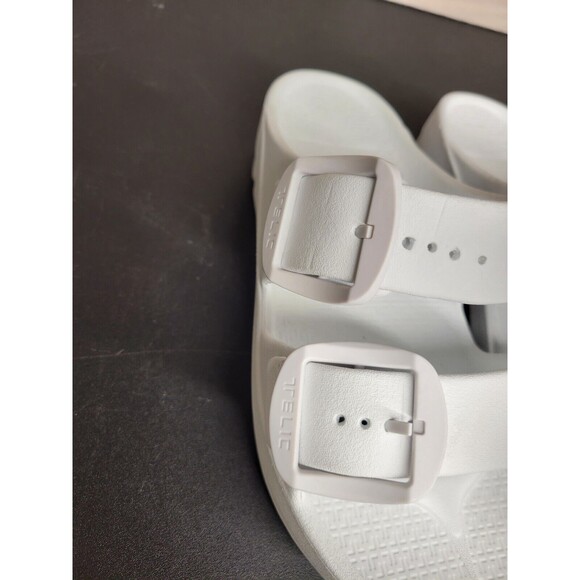 Telic Women's SZ XS Boise Bliss Slide Sandals White Double Buckle Slip On - Picture 5 of 10